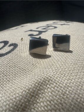 Men's Square Silver Cufflinks - Classic Minimalist Style